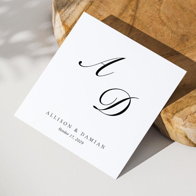 Minimalist Elegant Monogram Wedding Napkins (Minimalist Elegant Monogram Wedding Napkins)