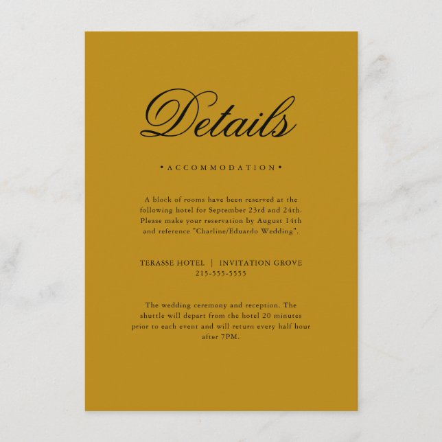 Minimalist Elegant Neutral Details Card (Front)