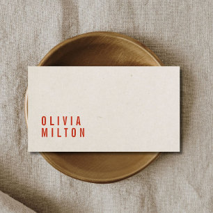 Minimalist Elegant Paper Texture Red Consultant Business Card