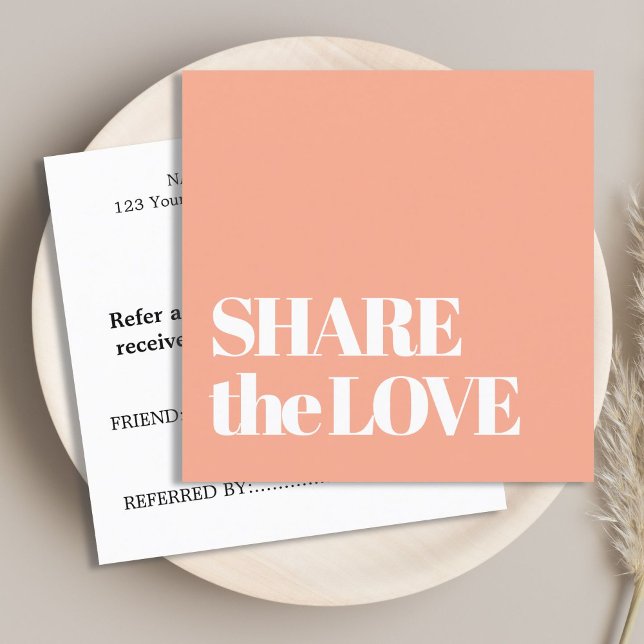 Minimalist Elegant Pastel Apricot Bold Referral Card (Creator Uploaded)