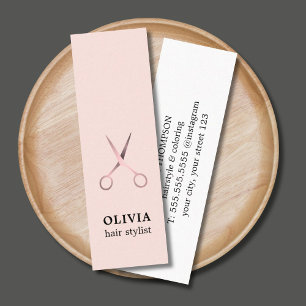 Minimalist Elegant Pastel Faux Metal Scissors Mini Business Card
