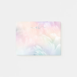 Minimalist Elegant Pastel Rainbow Fluffy Feathers  Post-it Notes