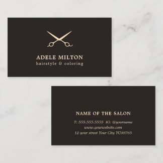 Minimalist Elegant Pastel Scissors Hairstylist Business Card