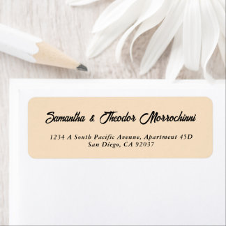 Minimalist Elegant Peach Return Address 