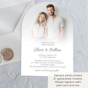 Minimalist Elegant Photo Overlay Wedding Acrylic Invitations