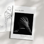 Minimalist Elegant Photo Save the date Invitation<br><div class="desc">These minimalist and elegant wedding save the date cards feature modern black text on a clean white background,  with your personal photo. A simple and stylish look,  with a romantic illustration on the back side.</div>
