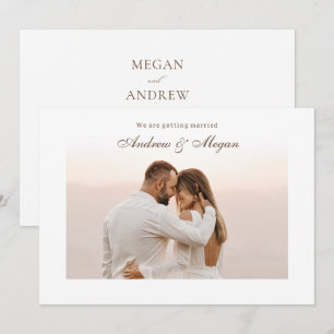 Minimalist elegant photo wedding invitation