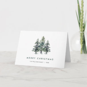 Minimalist Elegant Pine Tree Christmas Greeting Holiday Card