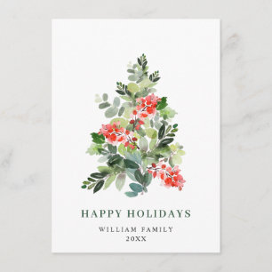 Minimalist Elegant Pine Tree Christmas Greeting Holiday Card
