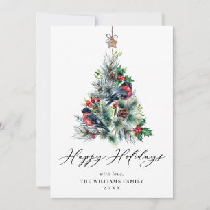Minimalist Elegant Pine Tree Christmas Greeting Holiday Card