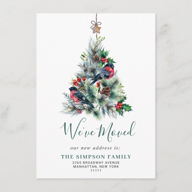 Minimalist Elegant Pine Tree Moving Announcement (Front)