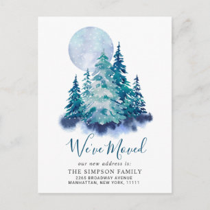 Minimalist Elegant Pine Tree Moving Announcement Postcard