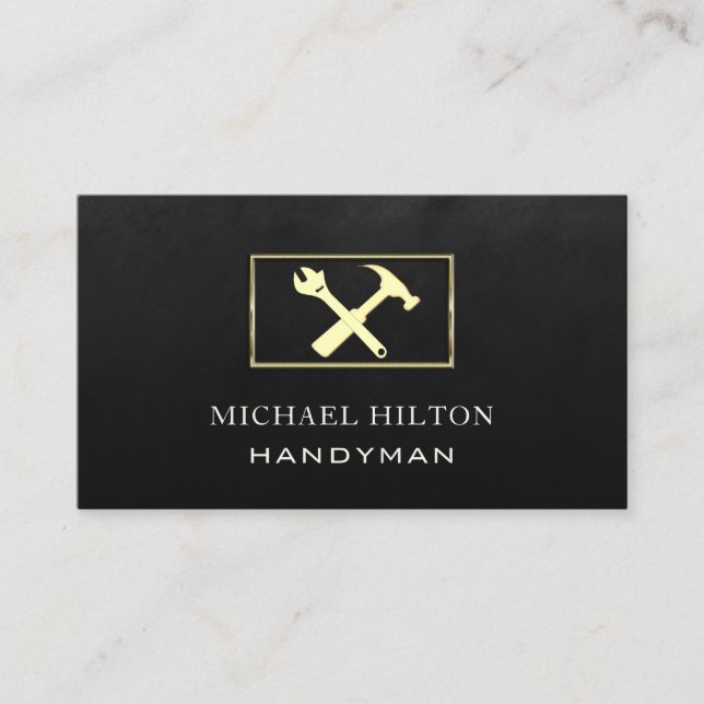Minimalist elegant plain  gold tools  business car business card (Front)