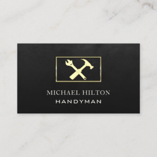 Minimalist elegant plain gold tools business car card