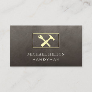 Minimalist elegant plain gold tools business card