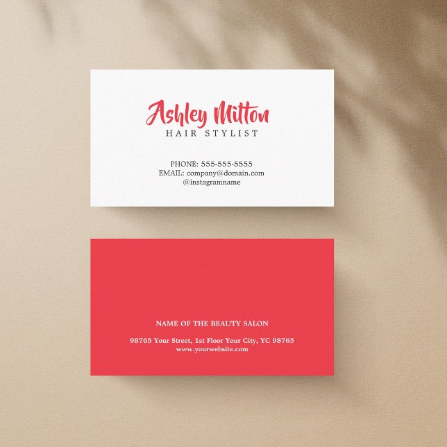 Minimalist Elegant Plain Hairdresser Business Card (Creator Uploaded)