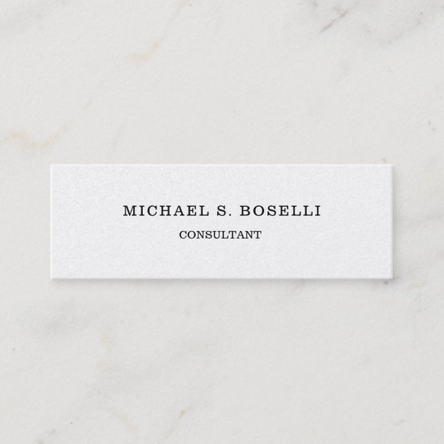 Minimalist Elegant Plain Professional Simple Mini Business Card (Front)
