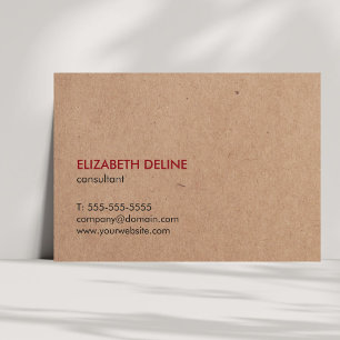 Minimalist Elegant Printed Kraft Paper Consultant Business Card
