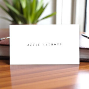 Minimalist elegant professional basic white business card