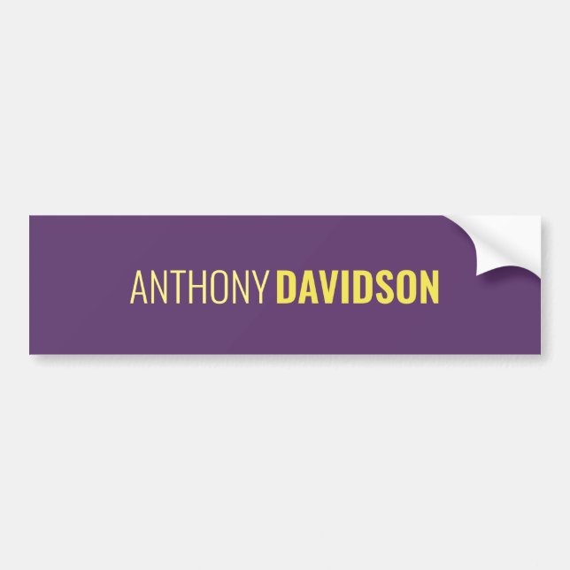 Minimalist Elegant Professional Indigo & Yellow Bumper Sticker (Front)