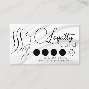 Minimalist Elegant Professional Salon Loyalty  Business Card