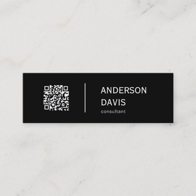 Minimalist Elegant QR Code  Mini Mini Business Car Mini Business Card (Front)