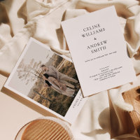 Minimalist Elegant Roman Numerals Photo Wedding