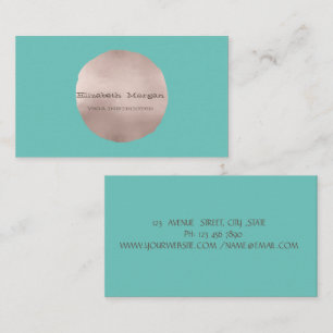 Minimalist Elegant Rose Gold Circle Mint Green Business Card
