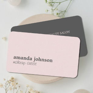 Minimalist Elegant Rose Ligh Grey Makeup Artist Business Card