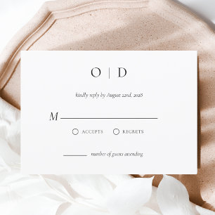 Minimalist Elegant RSVP Simple Black White Invitation