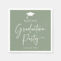 Minimalist Elegant Sage Green Graduation Party