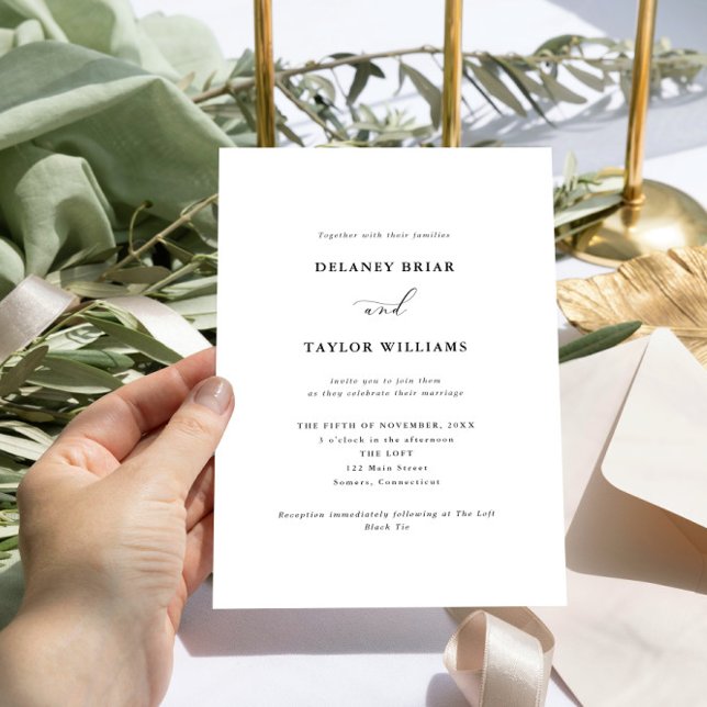 Minimalist Elegant Script Editable Wedding Invitation (Creator Uploaded)