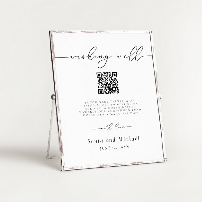 Minimalist Elegant Script Honeymoon Fund Wedding Poster (Creator Uploaded)