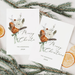 Minimalist Elegant script Merry Christmas card