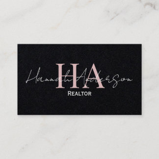 Minimalist Elegant Script Modern Realtor  Business Card