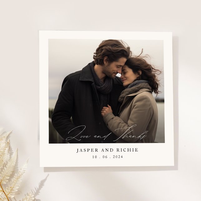 Minimalist Elegant Script Photo Square Wedding Invitation (Creator Uploaded)