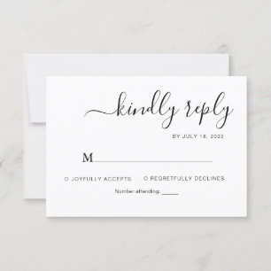 Minimalist Elegant Script Wedding RSVP Card