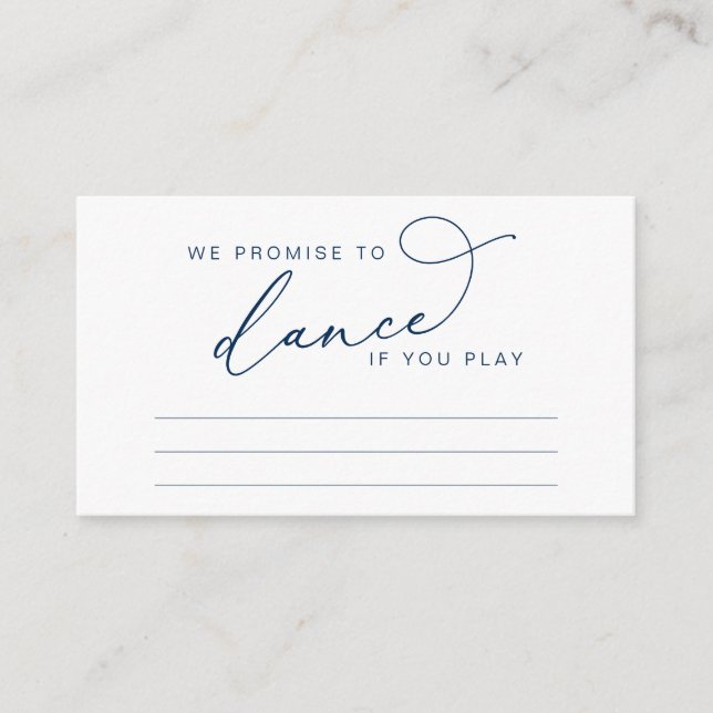 Minimalist Elegant Script Wedding Song Request Enclosure Card (Front)