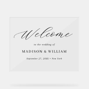 Minimalist Elegant Script Wedding Welcome Sign