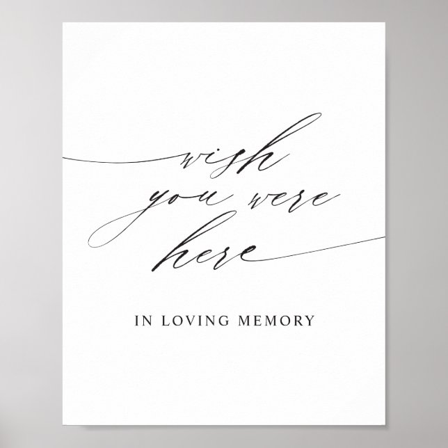Minimalist Elegant Script Wish You Were Here Sign (Front)