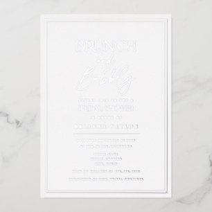 Minimalist Elegant Silver Foil Bridal Shower