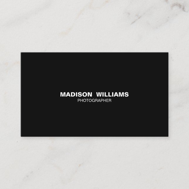 Minimalist elegant simple custom white black business card (Front)