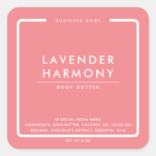 Minimalist elegant simple modern wraparound  square sticker