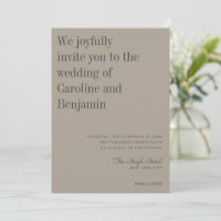 Minimalist Elegant Taupe and Grey Modern Wedding
