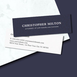 Minimalist Elegant Texture Blue Consultant Mini Business Card