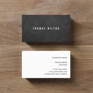 Minimalist Elegant Texture Dark Grey Consultant Business Card