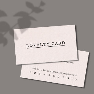 Minimalist Elegant Texture Light Pink Beauty Loyalty Card