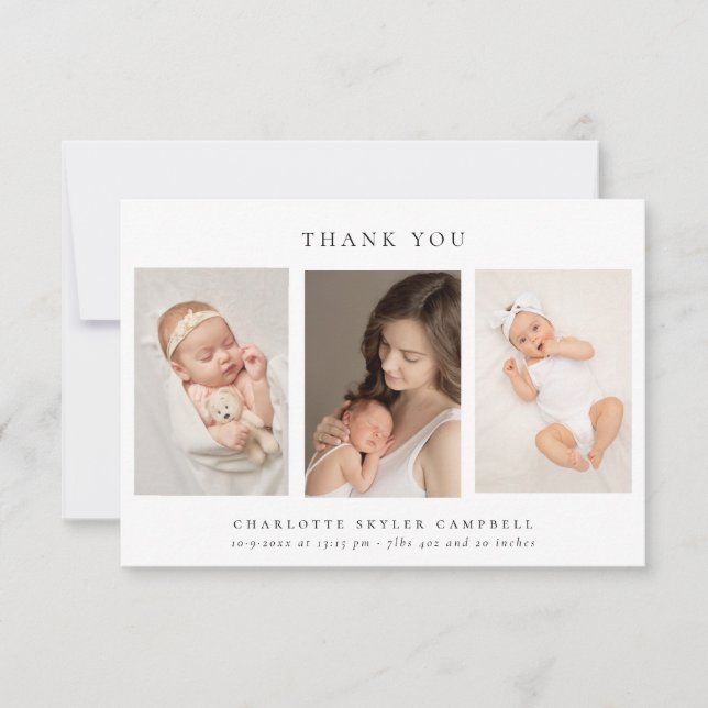 Minimalist Elegant Thank You 3 Photos (Front)