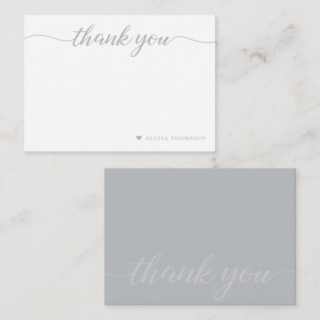 Minimalist Elegant Thank you Script custom small Card (Front/Back)