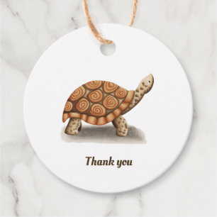 Minimalist Elegant Tortoise Thank You Favour Tags